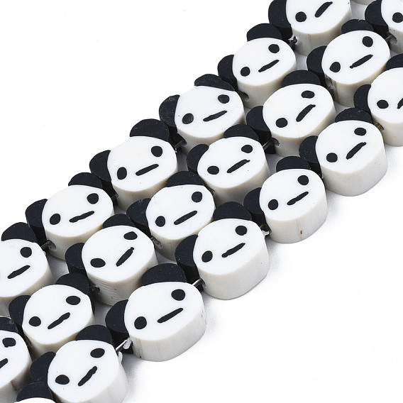 Handmade Polymer Clay Bead Strands, Panda