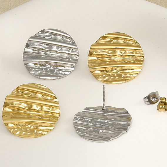 Стильные овальные 304 серьги-гвоздики из нержавеющей стали, сложить очарование