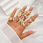 Conjunto de anillos abiertos para brazalete de aleación oceánica, forma de estrella de mar/concha