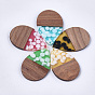 Resin & Walnut Wood Pendants, Teardrop