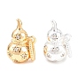 Brass Pave Clear Cubic Zirconia Pendants, Gourd Charms