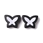 Two-tone Acrylic Beads, Butterfly, White