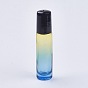 10ml Glass Gradient Color Essential Oil Empty Roller Ball Bottles, with PP Plastic Caps and Stainless Steel Roller Ball