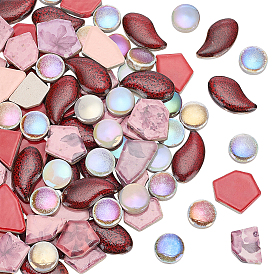 500G 4 Styles Porcelain Mosaic Tiles, Teardrop Shape Mosaic Tiles, for DIY Mosaic Art Crafts, Picture Frames and More