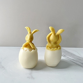 Easter Themed Candle Molds, Silicone Molds, for Homemade Beeswax Candle Soap, Rabbit with Egg