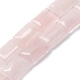 Natural Rose Quartz Beads Strands, Rectangle