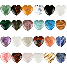 24 шт. 24 стили: сердце, смешанные драгоценные камни и фарфоровые пальмовые камни, Камень для большого пальца, исцеляющий тревогу