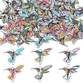 60 шт. 6 подвески из алюминиевого сплава с цветной печатью, Ссылки птиц, платина