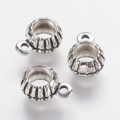 Tibetan Style Alloy Tube Bails, Loop Bails, Rondelle