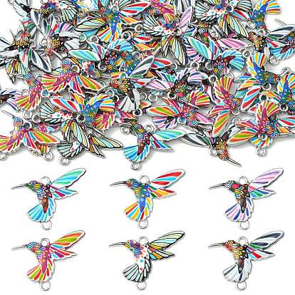 60 шт. 6 подвески из алюминиевого сплава с цветной печатью, Ссылки птиц, платина