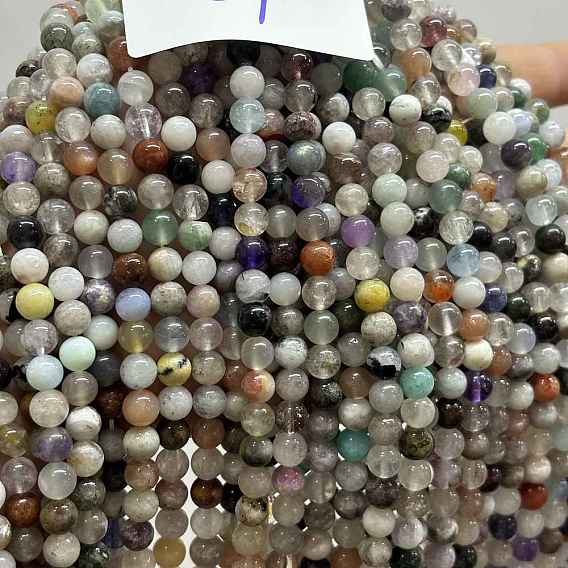 Природные смешанные камень бисер пряди, круглые