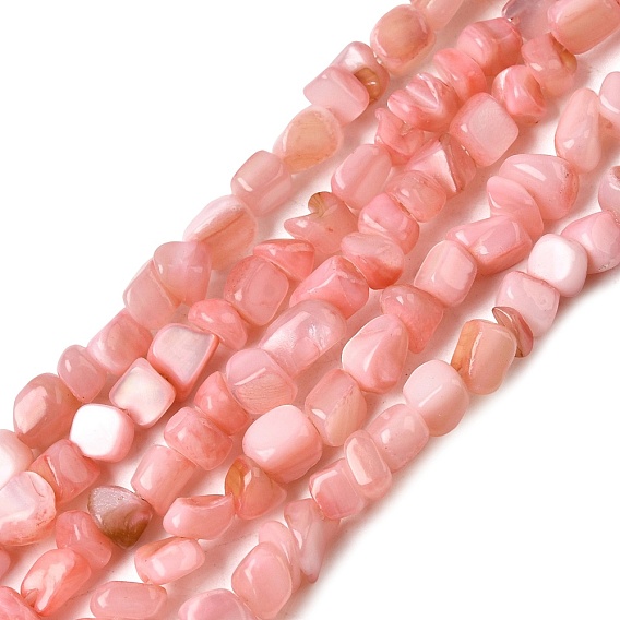 Естественных пресноводных оболочки бисер нитей, окрашенные, самородки