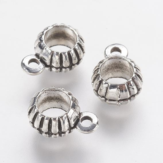 Tibetan Style Alloy Tube Bails, Loop Bails, Rondelle