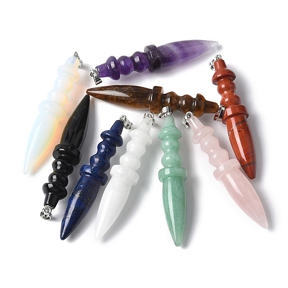 Драгоценный камень подвески, с латунной найти, конус