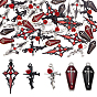 36 шт 6 стили подвески из сплава с эмалью на тему Хэллоуина, гроб с крестом и крестом с розой