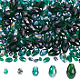 280Pcs 6 Styles Faceted Glass Beads Strands, Drop