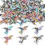 60 шт. 6 подвески из алюминиевого сплава с цветной печатью, Ссылки птиц, платина