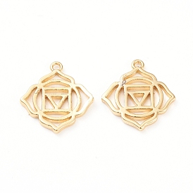 Brass Pendants, Chakra, Muladhara, Long-Lasting Plated, Hollow