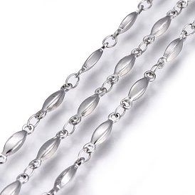 304 Stainless Steel Link Chains, Soldered, Oval