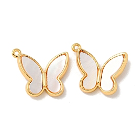 Brass Pave Shell Butterfly Charms