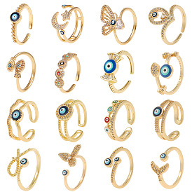 Devil Eye Ring: Copper Plated with Real Gold, Versatile Tail Ring for Women's Fashion Accessories
