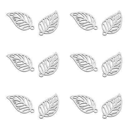 Pendentifs en acier inoxydable, feuille