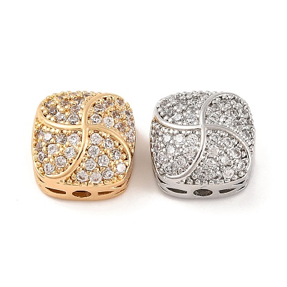 Латунные микропаве из прозрачного кубического циркония, без кадмия, без никеля и без свинца, квадратный