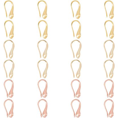 10 пары 2 цвета стойка покрытие латунь крючки для сережек, с акриловой жемчужиной и вертикальной петлей