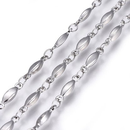 304 Stainless Steel Link Chains, Soldered, Oval