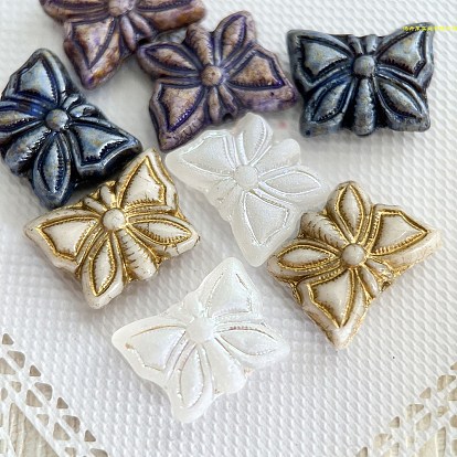 Opaque Czech Glass Beads, Butterfly