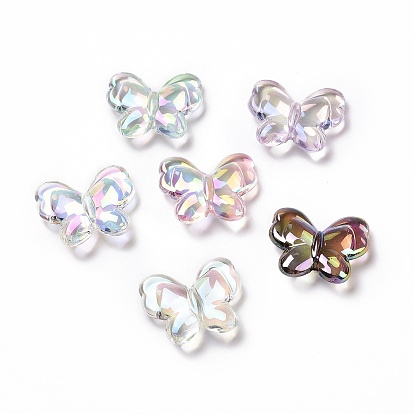 UV Plating Rainbow Iridescent Acrylic Beads, Butterfly