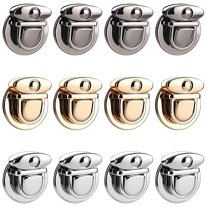 12шт. 3 цвета сплав застежки-пряжки для сумок, замки для большого пальца кошелька, для аксессуаров для замены сумок