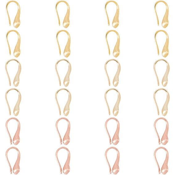 10 пары 2 цвета стойка покрытие латунь крючки для сережек, с акриловой жемчужиной и вертикальной петлей