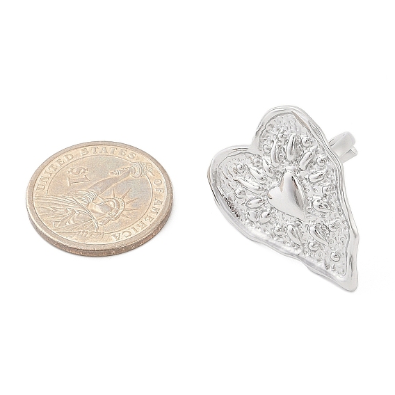 Антикоррозийные 304 открытые манжеты из нержавеющей стали в форме сердца, Кольца для женщин