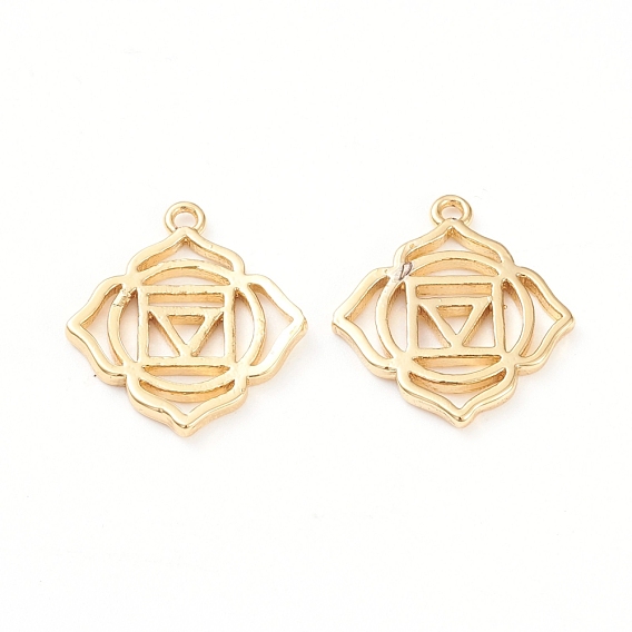 Brass Pendants, Chakra, Muladhara, Long-Lasting Plated, Hollow
