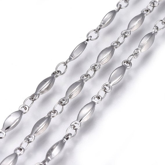 304 Stainless Steel Link Chains, Soldered, Oval