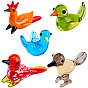 6pcs 6 styles décorations pour la maison, main décorations d'affichage au chalumeau, oiseau