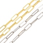 Brass Paperclip Chains, Soldered, with Spool, Long-Lasting Plated, Rack Plating, Lead Free & Cadmium Free