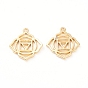 Brass Pendants, Chakra, Muladhara, Long-Lasting Plated, Hollow