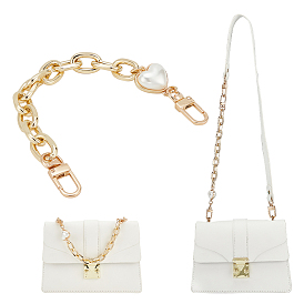 Чехол для телефона с имитацией жемчуга в виде сердца, цепочки для ремешков для телефона, держатель для телефона для украшения корпуса телефона своими руками, Сплав с застежкой