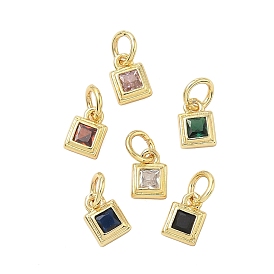 Кулон из циркония, квадратных амулеты, стойки покрытие, долговечный, без свинца и без кадмия, реальный 18 k позолоченный, с целью перехода в кольце