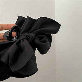 Chic Black Satin Butterfly Hair Clip for Elegant Updo Hairstyles