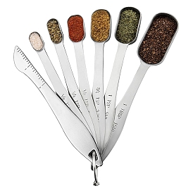 430 Stainless Steel Measuring Spoons Set, with Leveler, Bakeware Tool