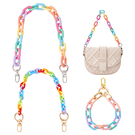 2 шт. непрозрачные акриловые ручки для сумок, окрашенные распылением, с ремешками из поликарбоната