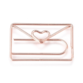 Envelope with Heart Shape Iron Paperclips, Cute Paper Clips, Funny Bookmark Marking Clips