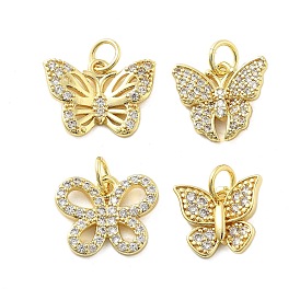 Латунные микро проложить кубического циркония подвески, бабочки прелести, без свинца и без кадмия, долговечный, стойки покрытие, с целью перехода в кольце