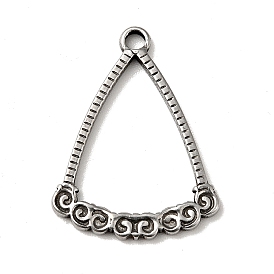 Style tibétain 304 pendentifs en acier inoxydable, charmes de triangle