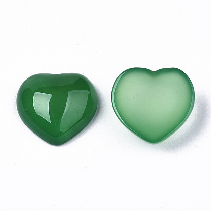 Естественный зеленый кабошоны агата, окрашенная и подогревом, сердце