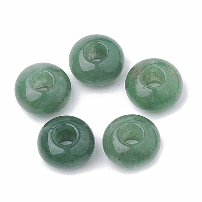 Perles naturelles en aventurine verte, rondelle