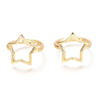 Adjustable Brass Finger Rings, Star